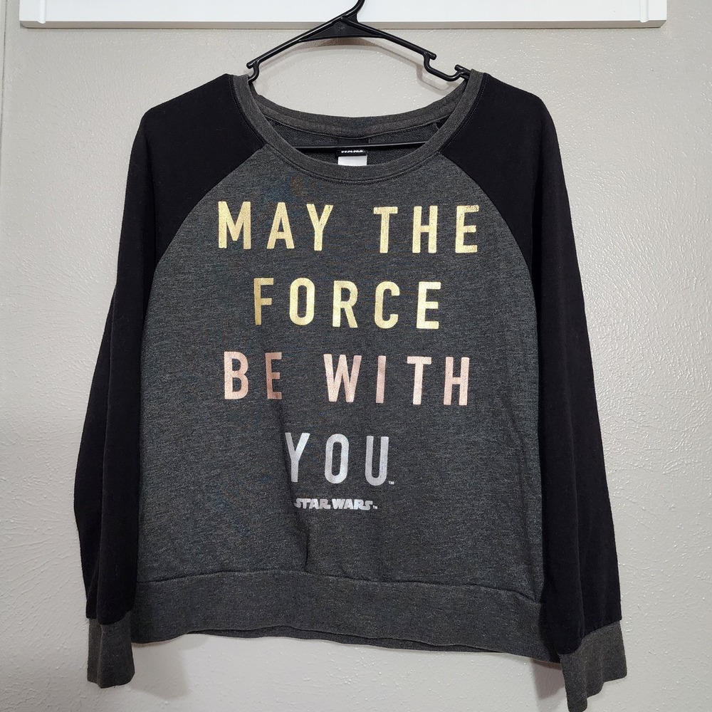 Star Wars Long Sleeve Shirt Juniors Size Medium May The Force Be With You